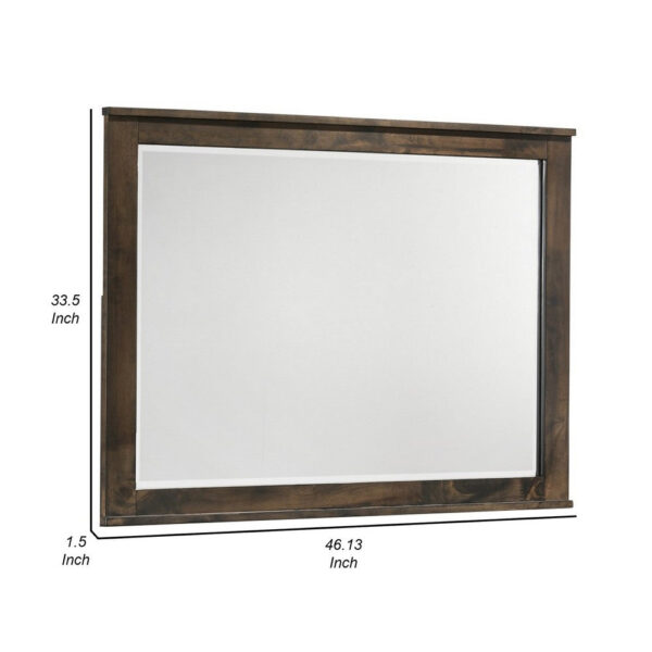 Bora 34 x 46 Dresser Mirror, Square, Solid Reclaimed Wood, Rustic Gray