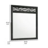 Kira 22 x 40 Dresser Mirror, Geometric Design, Rubberwood, Black Finish