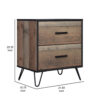 150220266991a0960de89.jpeg Lala 25 Inch Nightstand, 2 Drawers, Black Handles, Rustic Brown Wood Finish