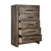 150220266991a0cf3b5ec.jpeg Ent 49 Inch Tall Dresser Chest, 5 Drawers with Black Handles, Greige Brown