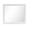 Limi 37 x 43 Dresser Mirror, Modern Wood Frame, White Brushed Finish