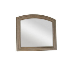 Jira 37 x 42 Dresser Mirror, Arched Curve, Multistep Brushed, Gray Wood