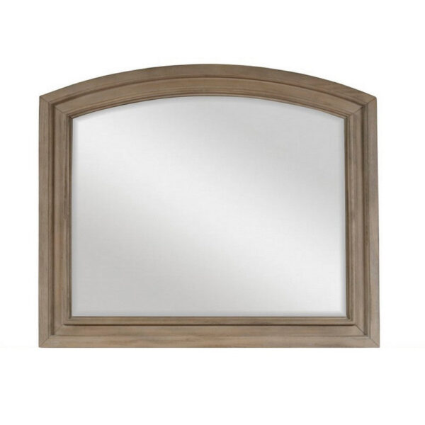 Jira 37 x 42 Dresser Mirror, Arched Curve, Multistep Brushed, Gray Wood