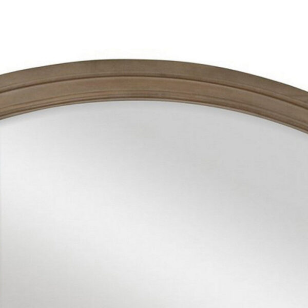 Jira 37 x 42 Dresser Mirror, Arched Curve, Multistep Brushed, Gray Wood