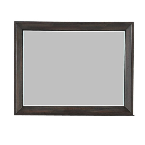 Laji 39 x 50 Dresser Mirror, Modern Style, Rich Walnut Brown Wood