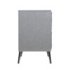 150220266991a11554a5f.jpeg Moko 26 Inch Nightstand, 2 Ribbed Soft Upholstered Drawers, Smooth Gray