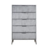 150220266991a13883fcc.jpeg Moko 51 Inch Tall Dresser, 5 Fabirc Upholstered Drawers, Gray, Nickel