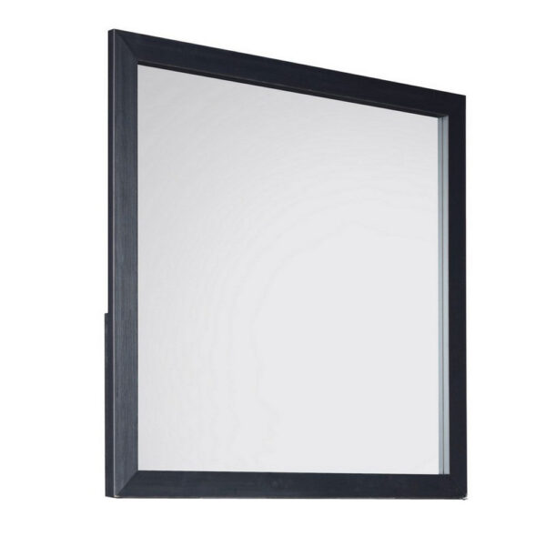 150220266991a15b35397.jpeg Moko 40 x 40 Dresser Mirror, Square Shape, Modern Style, Black Finished Frame