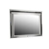 Lee 38 x 50 Dresser Mirror, Modern LED Light Trim, Silver Hardwood Frame