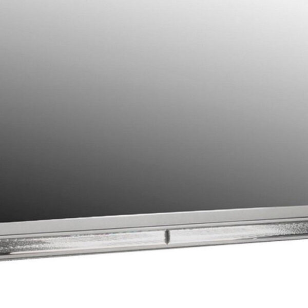 Lee 38 x 50 Dresser Mirror, Modern LED Light Trim, Silver Hardwood Frame