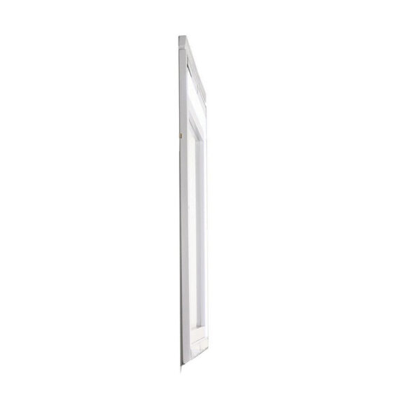 Lee 38 x 50 Dresser Mirror, Modern LED Light Trim, White Hardwood Frame