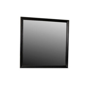 Umi 39 x 39 Dresser Mirror, Molded Design Solid Wood Black Square Frame