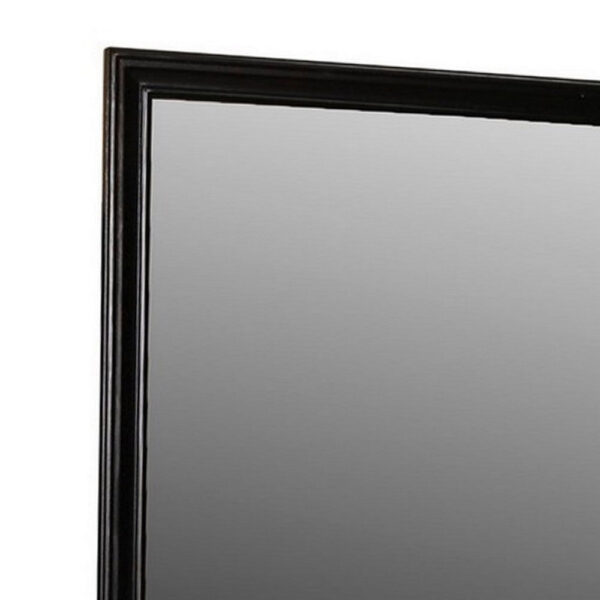 Umi 39 x 39 Dresser Mirror, Molded Design Solid Wood Black Square Frame