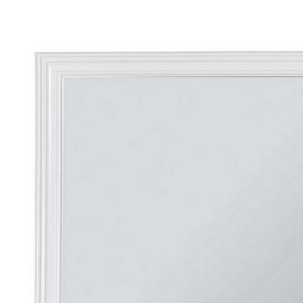 Umi 39 x 39 Dresser Mirror, Molded Design Solid Wood White Square Frame