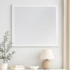 Umi 39 x 39 Dresser Mirror, Molded Design Solid Wood White Square Frame