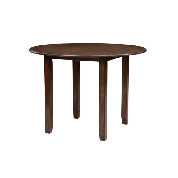 3pc 42 Inch Dining Table Set, Extendable Drop Leaves, 2 Chairs, Brown