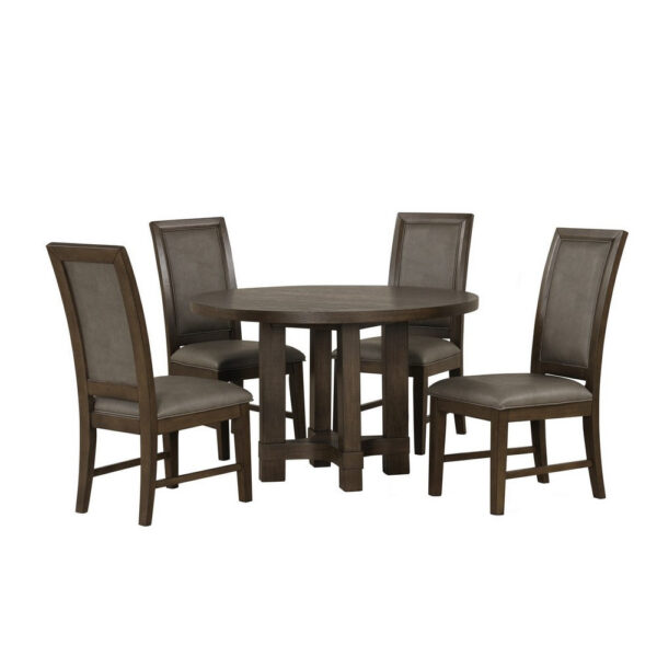 Cora 26 Inch Dining Chair Set of 2, Sleigh Back, Dark Gray Polyester Fabric