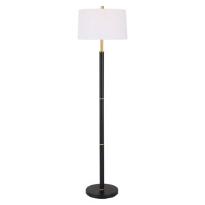 150220266991a1eff413f.jpeg 62 Inch Floor Lamp, White Tapered Hardback Shade, Black with Gold Accents