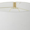 62 Inch Floor Lamp, White Tapered Hardback Shade, Black with Gold Accents