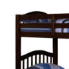 Twin Over Twin Bunk Bed, Pine Wood, Slatted Headboard, Espresso Brown