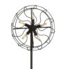 Quinn 63 Inch Accent Floor Lamp, Vintage Fan Design, Antique Bronze Finish