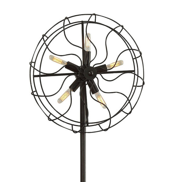 Quinn 63 Inch Accent Floor Lamp, Vintage Fan Design, Antique Bronze Finish
