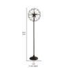 Quinn 63 Inch Accent Floor Lamp, Vintage Fan Design, Antique Bronze Finish