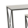Zoe Plant Stand Table Set of 3, Metal, Rectangular Marble Top, Black Metal