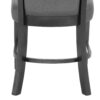 Brandon 24 Inch Side Chair Set of 2, Gray Fabric Upholstery, Curved Back