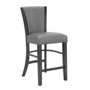 150220266991a368d2065.jpeg Brandon 24 Inch Counter Height Chair Set of 2, Gray Fabric Upholstery
