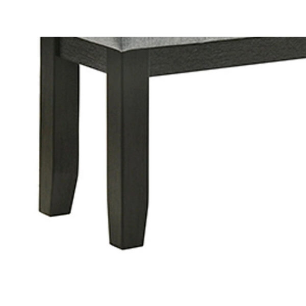 Woodlands 48 Inch Bench, Classic Wood Frame, Soft Gray Finished Fabric