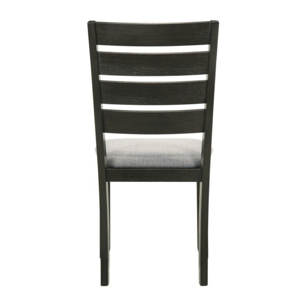 150220266991a3a70f745.jpeg Woodlands 22 Inch Side Chair Set of 2, Soft Gray Fabric Seat, Brown Wood