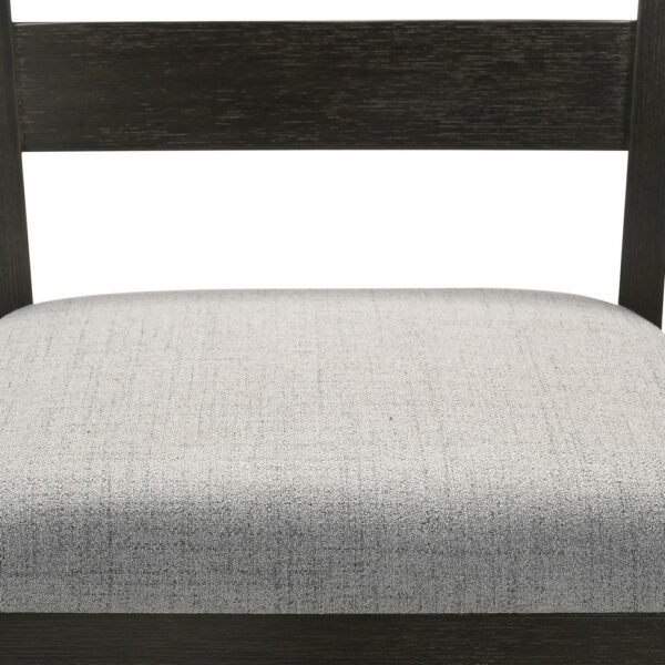 150220266991a3a9d0bd7.jpeg Woodlands 22 Inch Side Chair Set of 2, Soft Gray Fabric Seat, Brown Wood