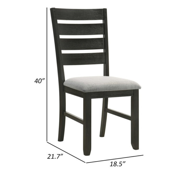 150220266991a3af273df.jpeg Woodlands 22 Inch Side Chair Set of 2, Soft Gray Fabric Seat, Brown Wood