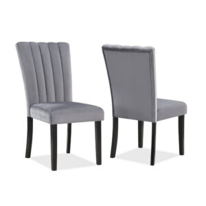 150220266991a3fba69cd.jpeg Marcus 20 Side Chair Set of 2, Fabric Upholstery, Cushioned, Black, Gray