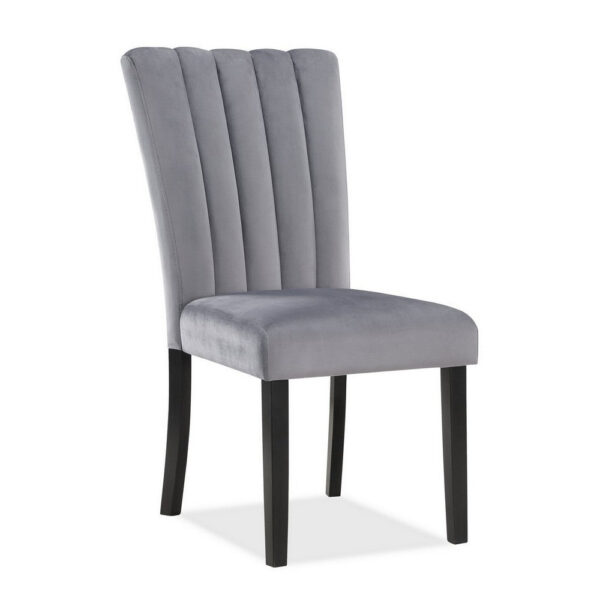 Marcus 20 Side Chair Set of 2, Fabric Upholstery, Cushioned, Black, Gray