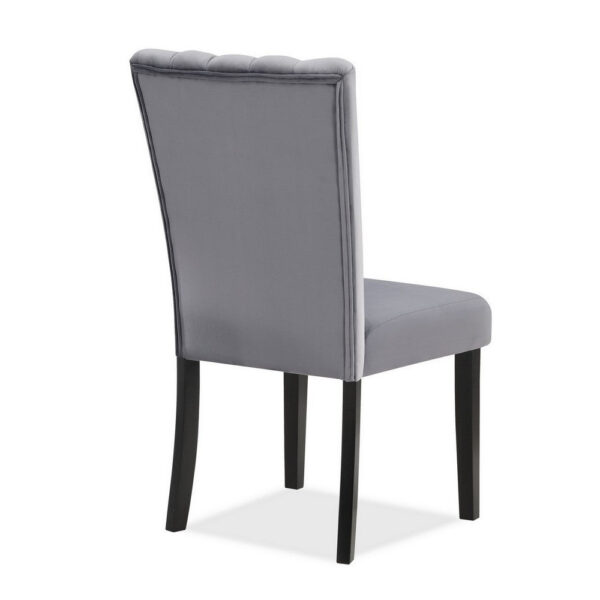 Marcus 20 Side Chair Set of 2, Fabric Upholstery, Cushioned, Black, Gray