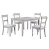 Charlotte 5 Piece Dining Table and Chairs Set, Wood, Farmhouse, White