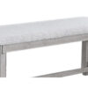 150220266991a43c5ddab.jpeg Peter 50 Inch Dining Bench, Fabric Upholstery, Cushioned, Driftwood Gray