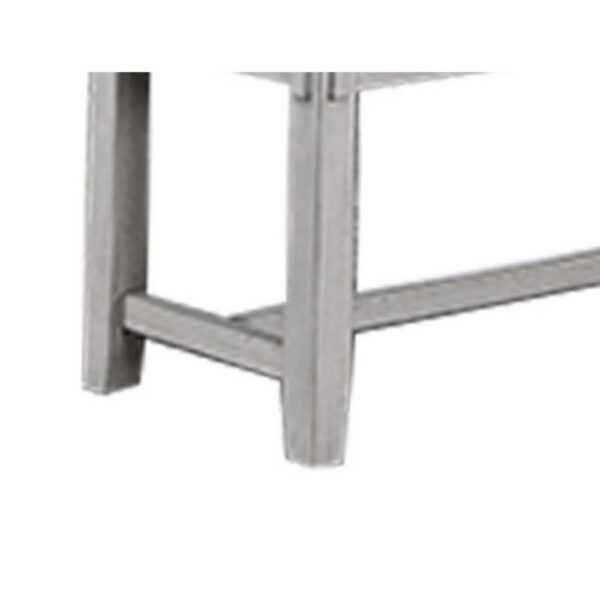 150220266991a441d27ca.jpeg Peter 50 Inch Dining Bench, Fabric Upholstery, Cushioned, Driftwood Gray