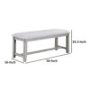 150220266991a44434bdc.jpeg Peter 50 Inch Dining Bench, Fabric Upholstery, Cushioned, Driftwood Gray