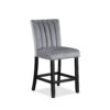 Marcus 26 Inch Counter Height Chair Set of 2, Channel Tufted, Wood, Gray