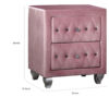 Zoha 26 Inch Nightstand, 2 Drawer, Cabriole Legs, Wood, Pink Upholstery
