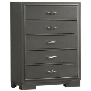 150220266991a4b32c926.jpeg Aliso 47 Inch Tall Dresser Chest, 5 Drawers, Solid Wood, Dark Gray Finish