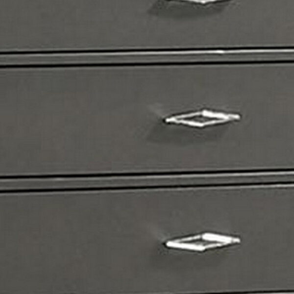 150220266991a4b84913d.jpeg Aliso 47 Inch Tall Dresser Chest, 5 Drawers, Solid Wood, Dark Gray Finish