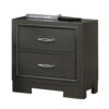 150220266991a4c6f15d1.jpeg Aliso 23 Inch Nightstand, 2 Drawers, Bracket Feet, Solid Wood, Dark Gray