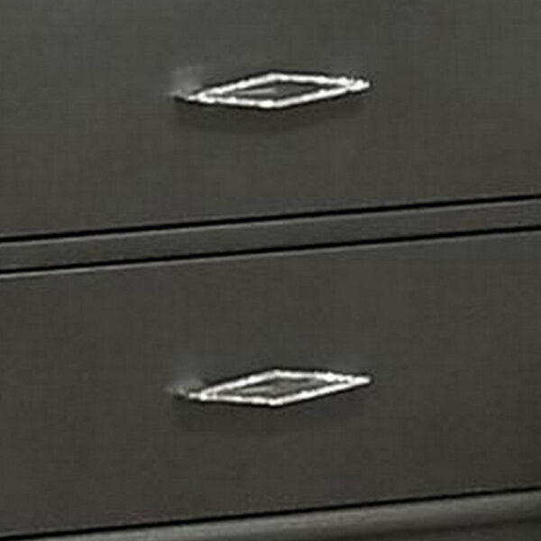 150220266991a4c96d9b1.jpeg Aliso 23 Inch Nightstand, 2 Drawers, Bracket Feet, Solid Wood, Dark Gray