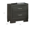 150220266991a4cf6d8b9.jpeg Aliso 23 Inch Nightstand, 2 Drawers, Bracket Feet, Solid Wood, Dark Gray