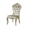 Siq 27 Inch Dining Side Chair Set of 2, Upholstered, Champagne Gold, Silver