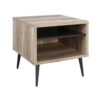 150220266991a4fce0481.jpeg Carly 22 Inch Side End Table, Tapered Legs, 1 Shelf, Light Brown and Gray